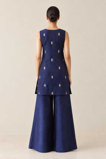 Label Flamingo By Vrinda Embroidered Kurta & Palazzo Set 