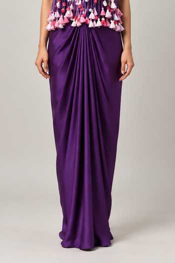 Buy Label Flamingo By Vrinda Purple Silk, Georgette, Satin Halter Neck Embroidered Top And Draped Skirt Set Online at Aza Fashions Buy_Label Flamingo By Vrinda_Purple Silk, Georgette, Satin Halter Neck Embroidered Top And Draped Skirt Set _Online_at_Aza_Fashions