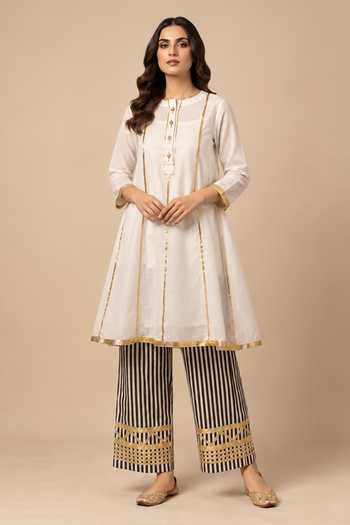 Label Flamingo By Vrinda Gota Work Kurta & Pant Set 