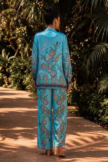 Nautanky Firozi Print Shirt & Pant Co-Ord Set 