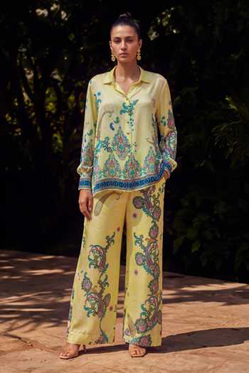 Nautanky Basanti Printed Shirt & Pant Co-ord Set 