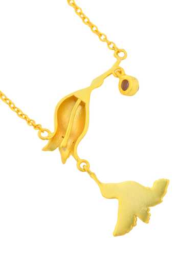 Totapari Gold Plated Corbett Jacaranda Flower Pendant Necklace Online at Aza Fashions Totapari_Gold Plated Corbett Jacaranda Flower Pendant Necklace _Online_at_Aza_Fashions