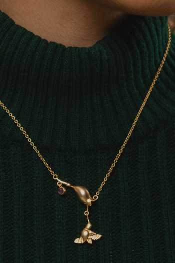 Buy Totapari Gold Plated Corbett Jacaranda Flower Pendant Necklace Online at Aza Fashions Buy_Totapari_Gold Plated Corbett Jacaranda Flower Pendant Necklace _Online_at_Aza_Fashions