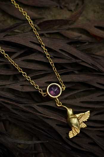 Buy Totapari Gold Plated Corbett Bee Eater Bird Pendant Necklace Online at Aza Fashions Buy_Totapari_Gold Plated Corbett Bee Eater Bird Pendant Necklace _Online_at_Aza_Fashions