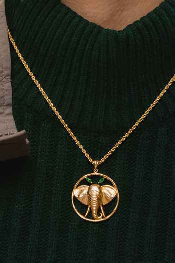 Buy Totapari Gold Plated Corbett Dhikala Tusker Pendant Necklace Buy_Totapari_Gold Plated Corbett Dhikala Tusker Pendant Necklace