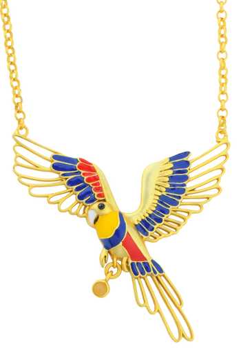 Totapari Corbett Plum Head Parrot Pendant Necklace 