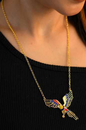Totapari Corbett Plum Head Parrot Pendant Necklace 