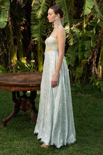 Buy Névoh Blue Sweetheart Neck Hand Embroidered Jumpsuit Online at Aza Fashions Buy_Névoh_Blue Sweetheart Neck Hand Embroidered Jumpsuit _Online_at_Aza_Fashions