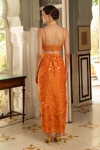 Névoh Bead Embellished Bustier & Ruffle Skirt Set 