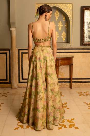 Névoh Water Floral Print Lehenga Set 