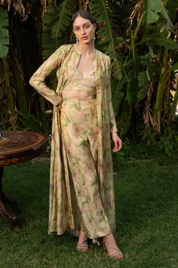 Névoh Water Print Jacket Set 
