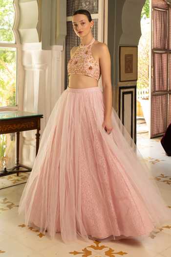 Névoh Embellished Top & Lehenga Set 