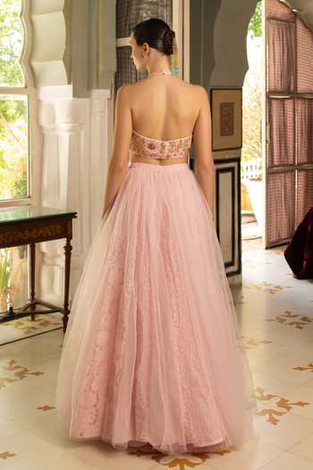 Névoh Embellished Top & Lehenga Set 