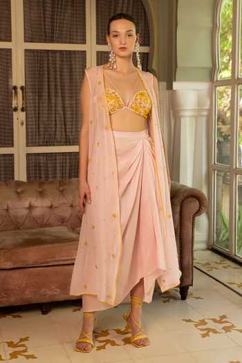 Névoh Embroidered Jacket Skirt Set 