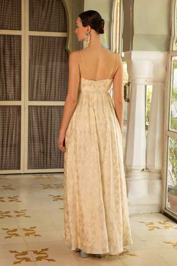 Buy Névoh Ivory Organza Square Neck Zari Embroidered Anarkali With Dupatta Online at Aza Fashions Buy_Névoh_Ivory Organza Square Neck Zari Embroidered Anarkali With Dupatta _Online_at_Aza_Fashions