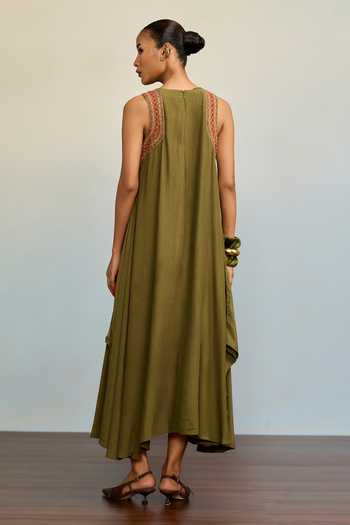 Ritu Kumar Boho Bliss Green Long Dress