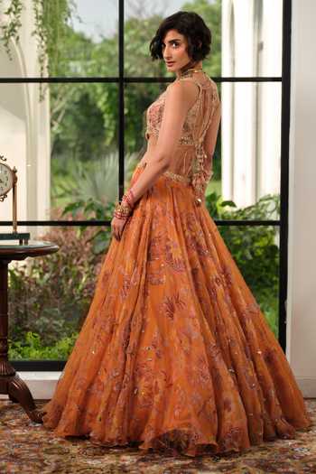 Mahima Mahajan Iris Floral Print & Embroidered Lehenga Set 
