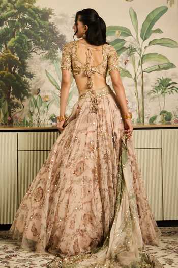 Mahima Mahajan Saachi Printed Embroidered Lehenga Set 