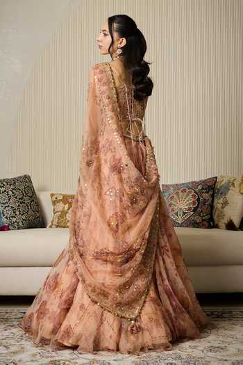 Mahima Mahajan Rani Floral Print Silk Organza Lehenga Set 