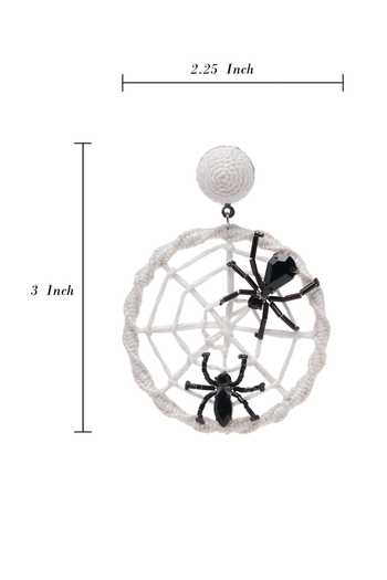 Apt Forever_Black Spook-o-web Handmade Beaded Earrings _Online_at_Aza_Fashions