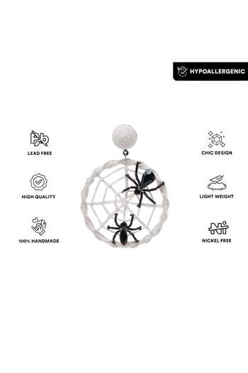 Buy_Apt Forever_Black Spook-o-web Handmade Beaded Earrings _Online_at_Aza_Fashions