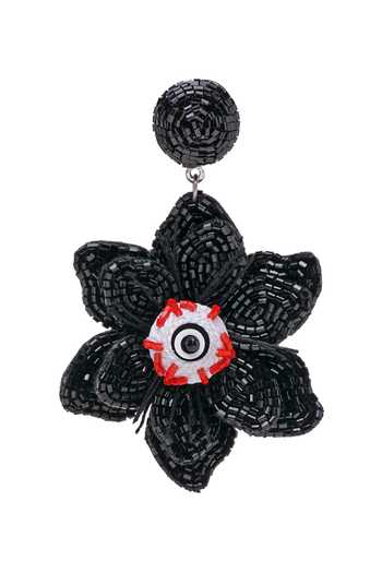 Shop Apt Forever Black Spooky Flower Eye Beaded Earrings Online at Aza Fashions Shop_Apt Forever_Black Spooky Flower Eye Beaded Earrings _Online_at_Aza_Fashions