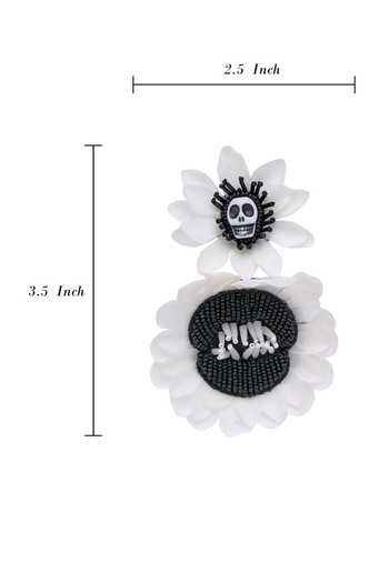 Buy Apt Forever Black Creepy Bloom Handmade Beaded Earrings Online at Aza Fashions Buy_Apt Forever_Black Creepy Bloom Handmade Beaded Earrings _Online_at_Aza_Fashions