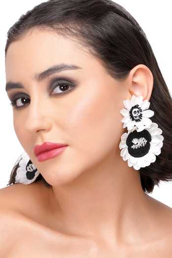 Apt Forever Creepy Bloom Handmade Beaded Earrings 