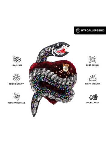 Buy Apt Forever Black Slithering Snake Brooch Online at Aza Fashions Buy_Apt Forever_Black Slithering Snake Brooch _Online_at_Aza_Fashions