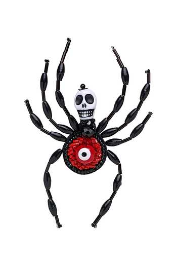 Shop Apt Forever Black Skully Spider Brooch Online at Aza Fashions Shop_Apt Forever_Black Skully Spider Brooch _Online_at_Aza_Fashions