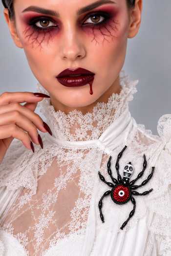 Buy Apt Forever Black Skully Spider Brooch Buy_Apt Forever_Black Skully Spider Brooch