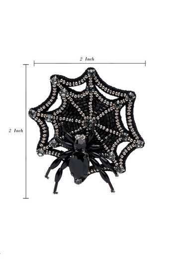 Apt Forever Black Web Whisper Brooch Online at Aza Fashions Apt Forever_Black Web Whisper Brooch _Online_at_Aza_Fashions