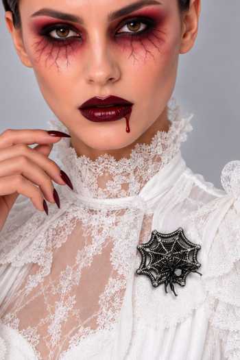 Apt Forever Black Web Whisper Brooch at Aza Fashions Apt Forever_Black Web Whisper Brooch _at_Aza_Fashions