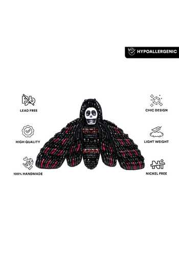 Buy Apt Forever Black Goth Brooch Online at Aza Fashions Buy_Apt Forever_Black Goth Brooch _Online_at_Aza_Fashions