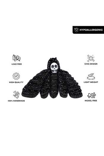 Buy Apt Forever Black Goth Brooch Online at Aza Fashions Buy_Apt Forever_Black Goth Brooch _Online_at_Aza_Fashions