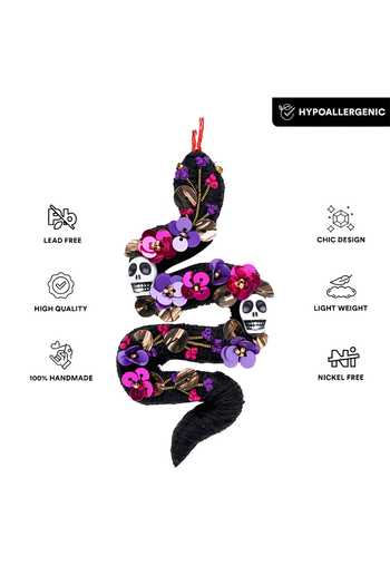 Buy Apt Forever Black Enchanted Serpent Brooch Online at Aza Fashions Buy_Apt Forever_Black Enchanted Serpent Brooch _Online_at_Aza_Fashions