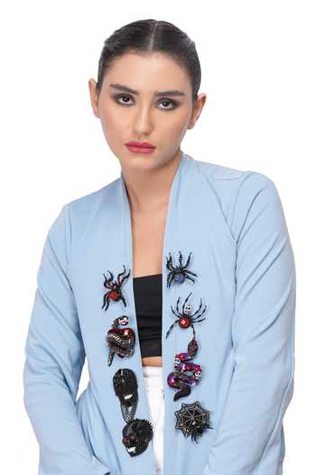 Apt Forever Black Midnight Skull Brooch at Aza Fashions Apt Forever_Black Midnight Skull Brooch _at_Aza_Fashions