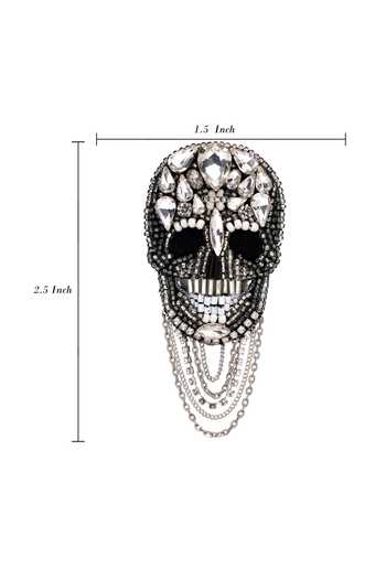 Apt Forever Silver Plated Regal Skull Brooch Online at Aza Fashions Apt Forever_Silver Plated Regal Skull Brooch _Online_at_Aza_Fashions