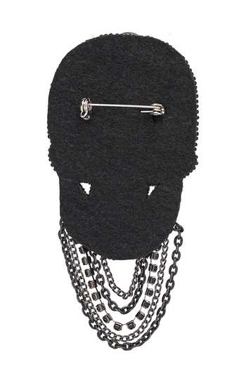Shop Apt Forever Silver Plated Regal Skull Brooch Online at Aza Fashions Shop_Apt Forever_Silver Plated Regal Skull Brooch _Online_at_Aza_Fashions