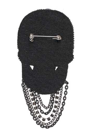 Apt Forever Black Regal Skull Brooch at Aza Fashions Apt Forever_Black Regal Skull Brooch _at_Aza_Fashions