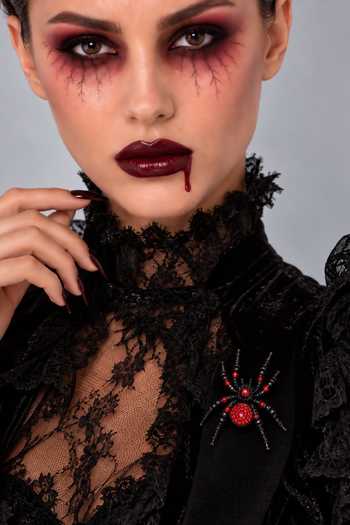 Apt Forever Black Midnight Creeper Brooch at Aza Fashions Apt Forever_Black Midnight Creeper Brooch _at_Aza_Fashions