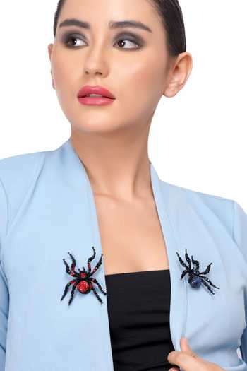 Apt Forever Blue Midnight Creeper Brooch at Aza Fashions Apt Forever_Blue Midnight Creeper Brooch _at_Aza_Fashions