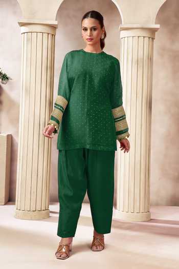 Arje India Straight Cotton Silk Kurta & Salwar Set 