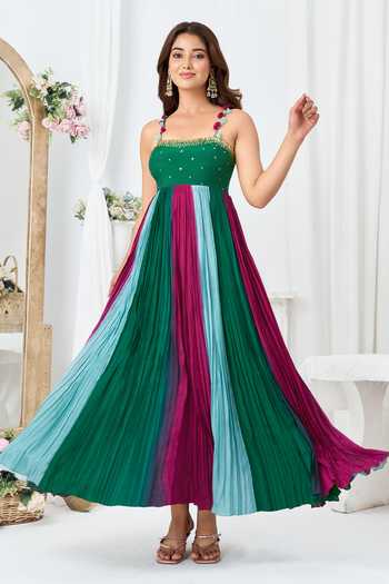 Arje India Handwork Gathered Pleated Dress