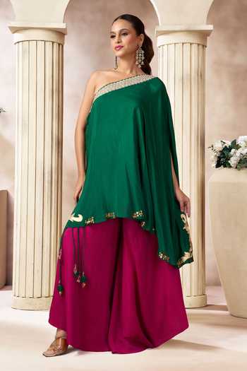 Arje India Cotton Silk Top Palazzo Set 