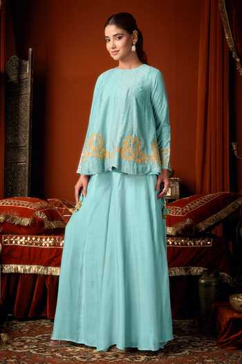 Arje India Cotton Silk Top & Palazzo Set 