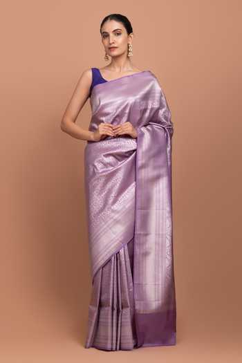 Devissha Lavender Banarasi Silk Saree