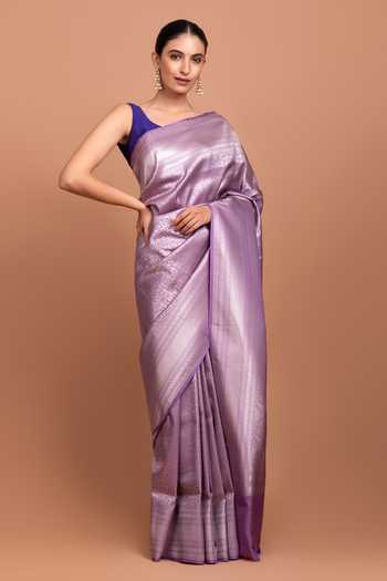 Devissha Lavender Banarasi Silk Saree