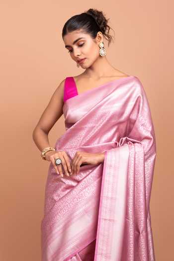 Devissha Pink Silk Banarasi Saree Online at Aza Fashions Devissha_Pink Silk Banarasi Saree _Online_at_Aza_Fashions
