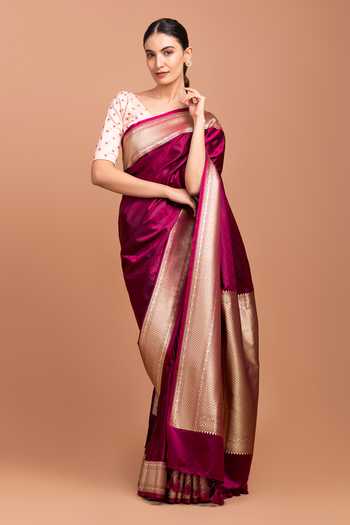 Devissha Geometric Border Woven Saree 